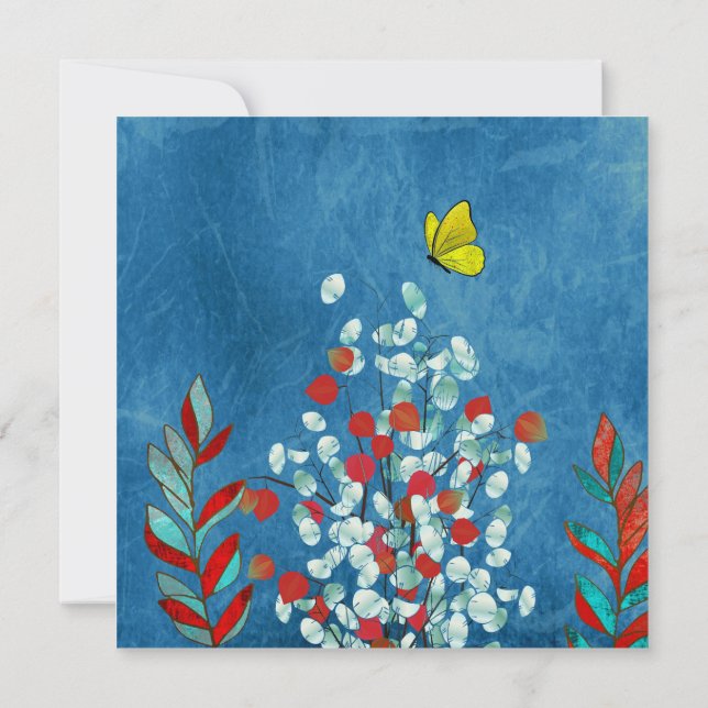 Invitación Yellow Butterfly (Reverso)