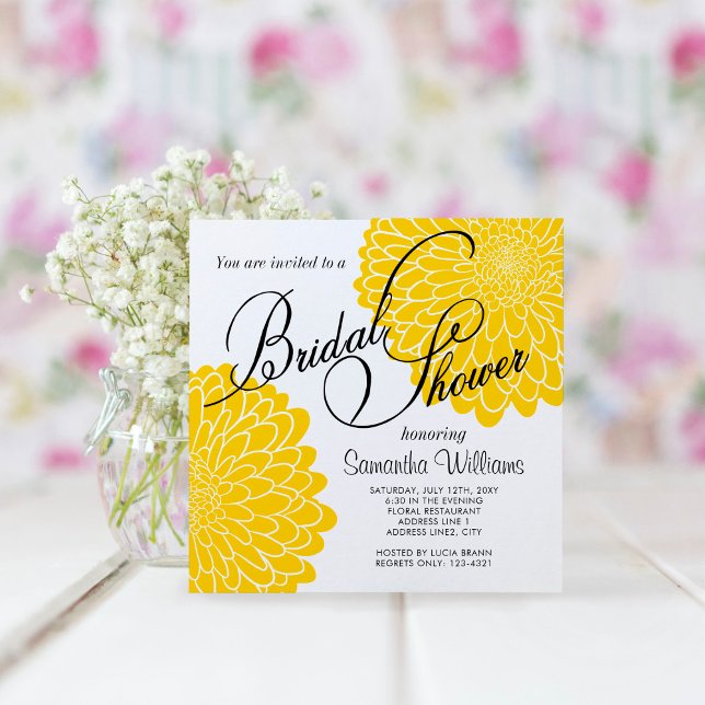 Invitación Yellow Chrysanthemum Bridal Shower Invitation (Subido por el creador)