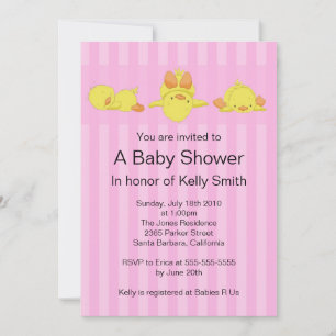 Invitación Yellow Duck Baby Shower Invitation