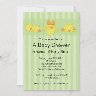 Invitación Yellow Duck Baby Shower Invitation