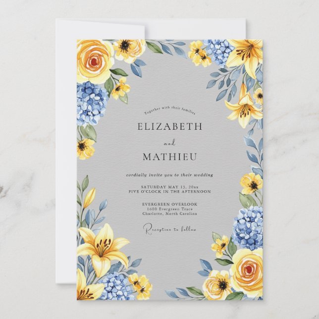 Invitación Yellow Exultant Spring Wedding (Anverso)