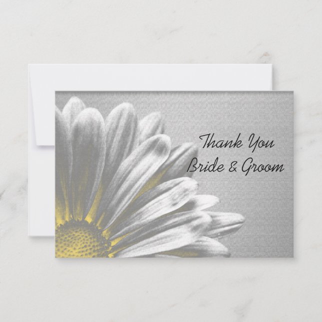 Invitación Yellow Floral Highlights Boda Gracias Notas (Anverso)