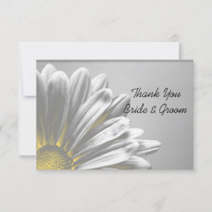 Invitación Yellow Floral Highlights Boda Gracias Notas