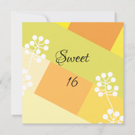 Invitación Yellow geometric background with floral graphic