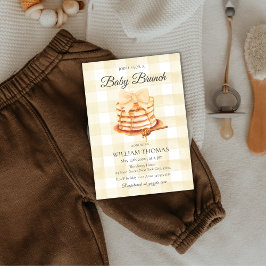 Invitación Yellow Gingham Bow Baby Brunch Pancake Baby Shower