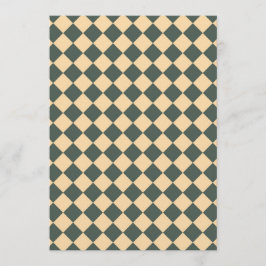 Invitación Yellow Green Checker Diamond Pattern