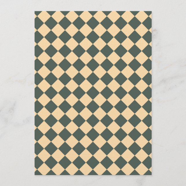Invitación Yellow Green Checker Diamond Pattern (Anverso)