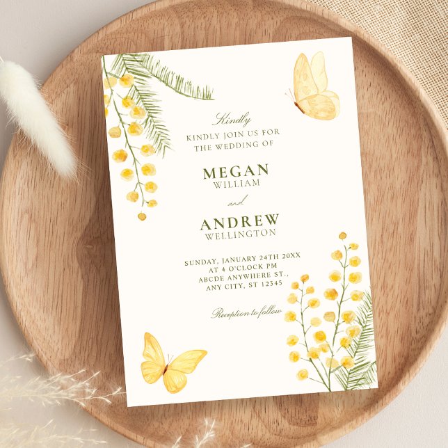 Invitación Yellow green floral wedding (Subido por el creador)
