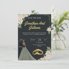 Invitación Yellow & Green Vintage Wedding Invitation