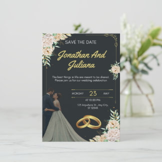 Invitación Yellow & Green Vintage Wedding Invitation