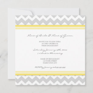 Invitación Yellow Grey Chevron Engagement Party Invitations