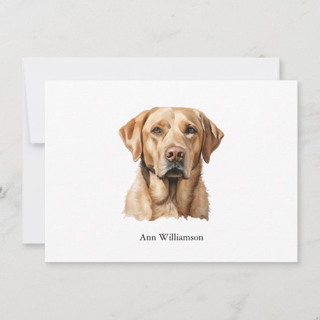 Invitación Yellow Labrador Retriever Note Card (Anverso)
