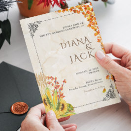 Invitación Yellow Pink Sunflower Wildflower Garden Wedding