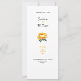 Invitación Yellow rose classy elegant wedding invitation