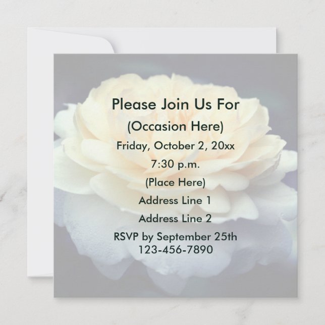 Invitación Yellow Rose In Bloom Personalized Floral  (Anverso)