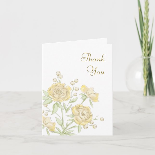 Invitación Yellow Rose Wedding Thank You Cards (Anverso)