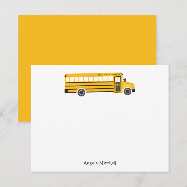 Invitación Yellow School Bus Personal Stationery
