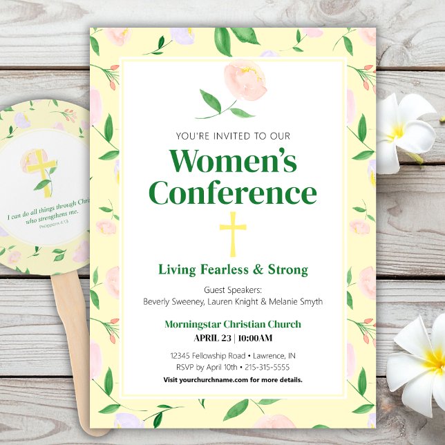 Invitación Yellow Spring Floral Women's Conference Invitation (Subido por el creador)