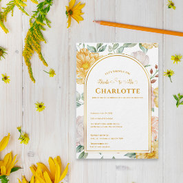 Invitación Yellow Spring Garden Floral Arch Bridal Shower
