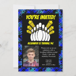 Invitación Yellow Stars Photo Bowl Fiesta Cumpleaños