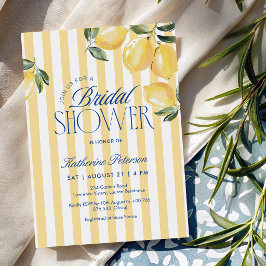 Invitación Yellow Stripes Lemon Bridal Shower Invitation