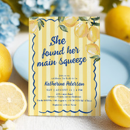 Invitación Yellow Stripes Lemon Bridal Shower Invitation
