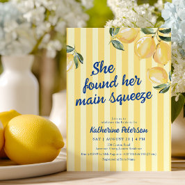 Invitación Yellow Stripes Lemon Bridal Shower Invitation