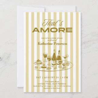 Invitación Yellow Stripes That's Amore Bridal Shower