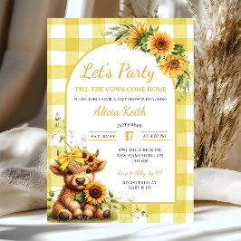 Invitación Yellow Sunflower Let's Party Baby Shower Invitatio