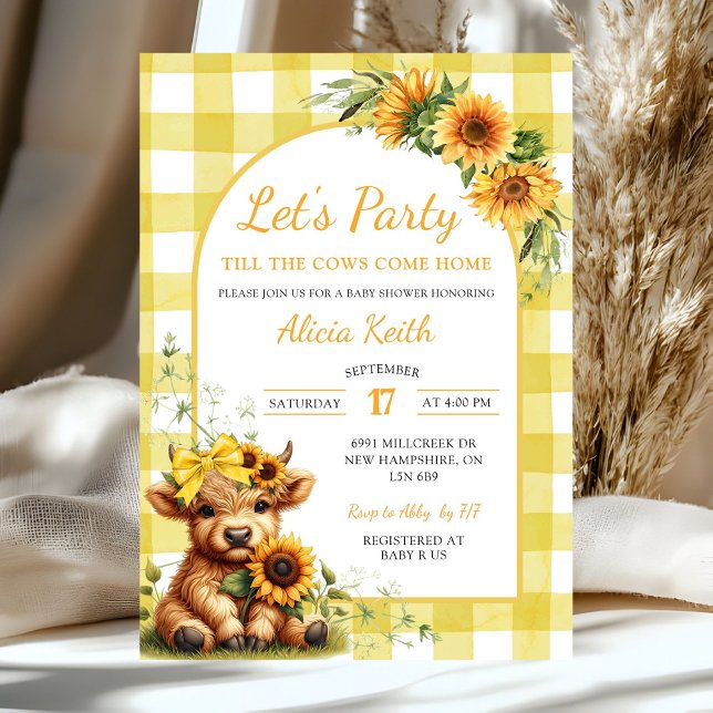 Invitación Yellow Sunflower Let's Party Baby Shower Invitatio (Subido por el creador)