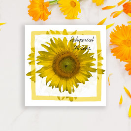 Invitación Yellow Sunflower Wedding Rehearsal Dinner