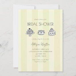 Invitación Yellow Vintage Cake Bridal Shower Invitation