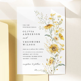 Invitación Yellow Wildflower Sunflower Wedding