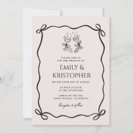 Invitación Yendo a la Capilla Coquette Bow Boda