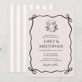 Invitación Yendo a la Capilla Coquette Bow Boda