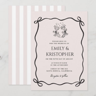 Invitación Yendo a la Capilla Coquette Bow Boda