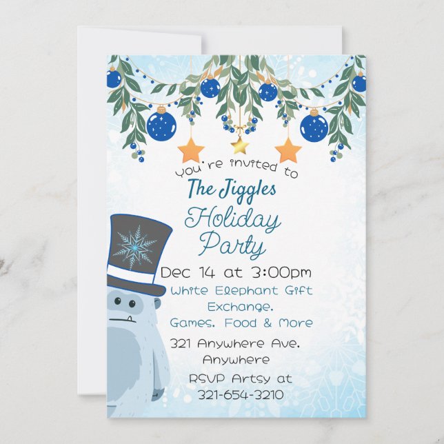 Invitación Yeti al Fiesta (Anverso)