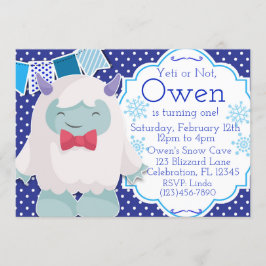 Invitación Yeti celebra el abominable cumpleaños de los hombr
