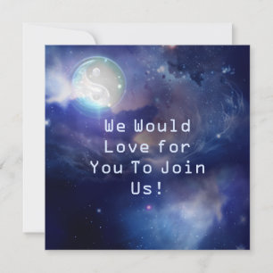 Invitación Yin Yang azul cósmico