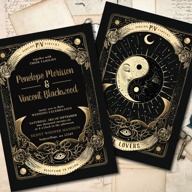 Invitación Yin Yang | Boda Tarot (Subido por el creador)
