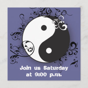 Invitación Yin-Yang con el movimiento en sentido vertical