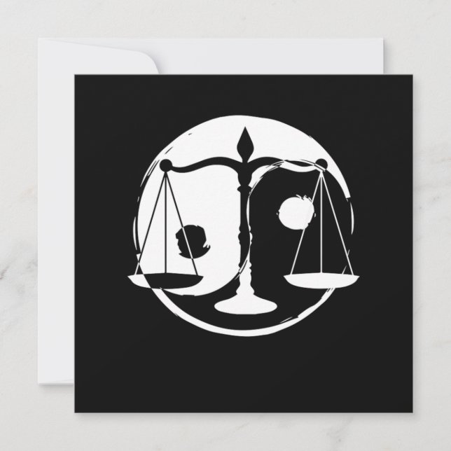 Invitación Yin Yang Harmony Lawyer Libra Zodiac Rótulo Zen Gi (Anverso)