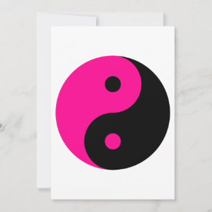 Invitación yin yang rosa negro