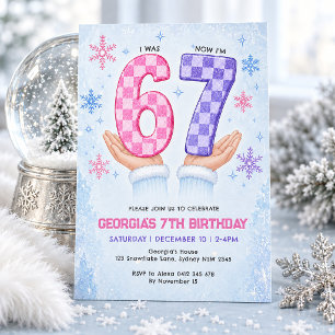 Invitación Yo Era 6 Ahora Tengo 7: Copo de Nieve de Invierno 