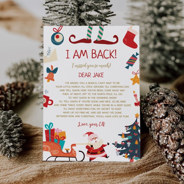 Invitación Yo estoy de vuelta Navidades de Elf Carta (Subido por el creador)