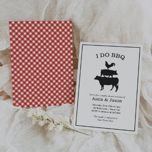 Invitación Yo hago barbacoa a las parejas rusticas ducha de m