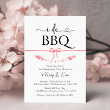 Yo hago BBQ Engagement Party Minimal Red Bow Japon