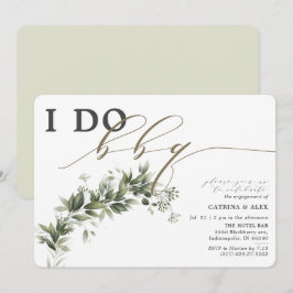 Invitación Yo hago BBQ Faded Greenereneragement Party