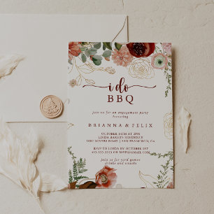 Invitación Yo hago BBQ Gold Rustic Engagement Party