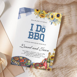 Invitación Yo hago BBQ Partido de compromiso de girasol ruso